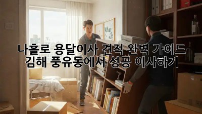나홀로 용달이사 견적 완벽 가이드: 김해 풍유동에서 성공 이사하기!