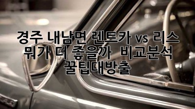 경주 내남면 렌트카🚗 vs 리스, 뭐가 더 좋을까? 🤔 #비교분석 #꿀팁대방출